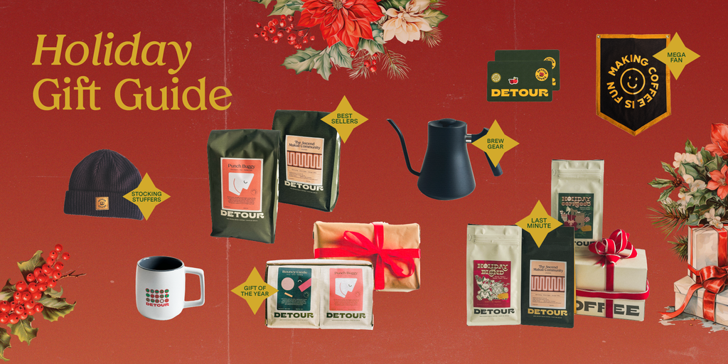 Detour Coffee Holiday Gift Guide 2024 Whole Bean Specialty Coffee  Holiday Gifts & Coffee Gear Cool Gift Ideas for coffee lovers