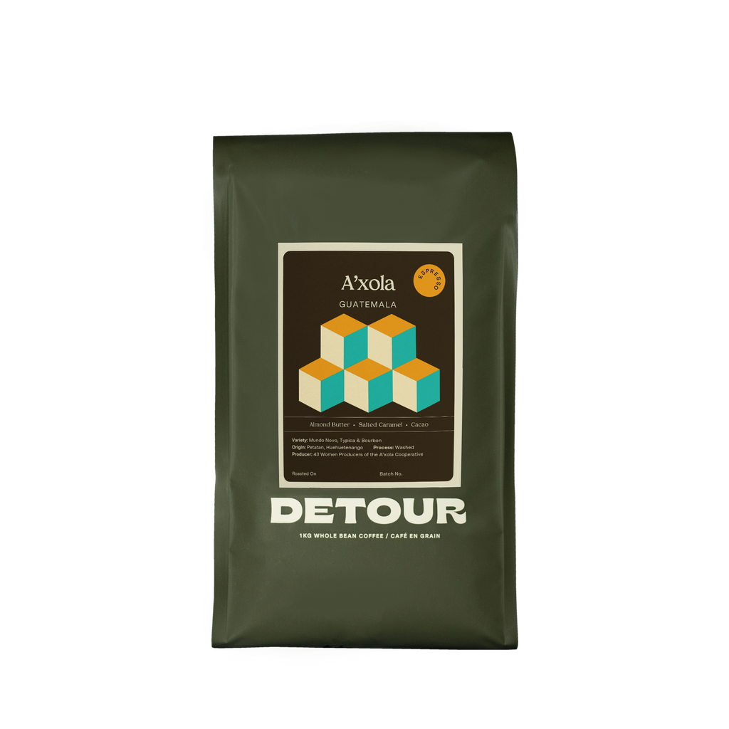 Detour Coffee Guatemala A'xola Single Origin Espresso Retail Home Brewing Whole Bean Bulk