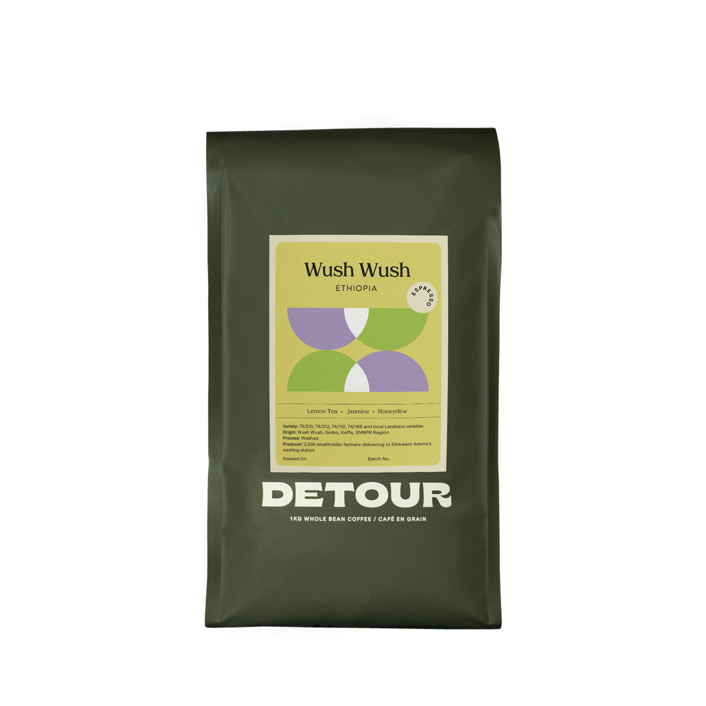 Detour Coffee Ethiopia Wush Wush Single Origin Espresso Whole Bean Specialty Coffee