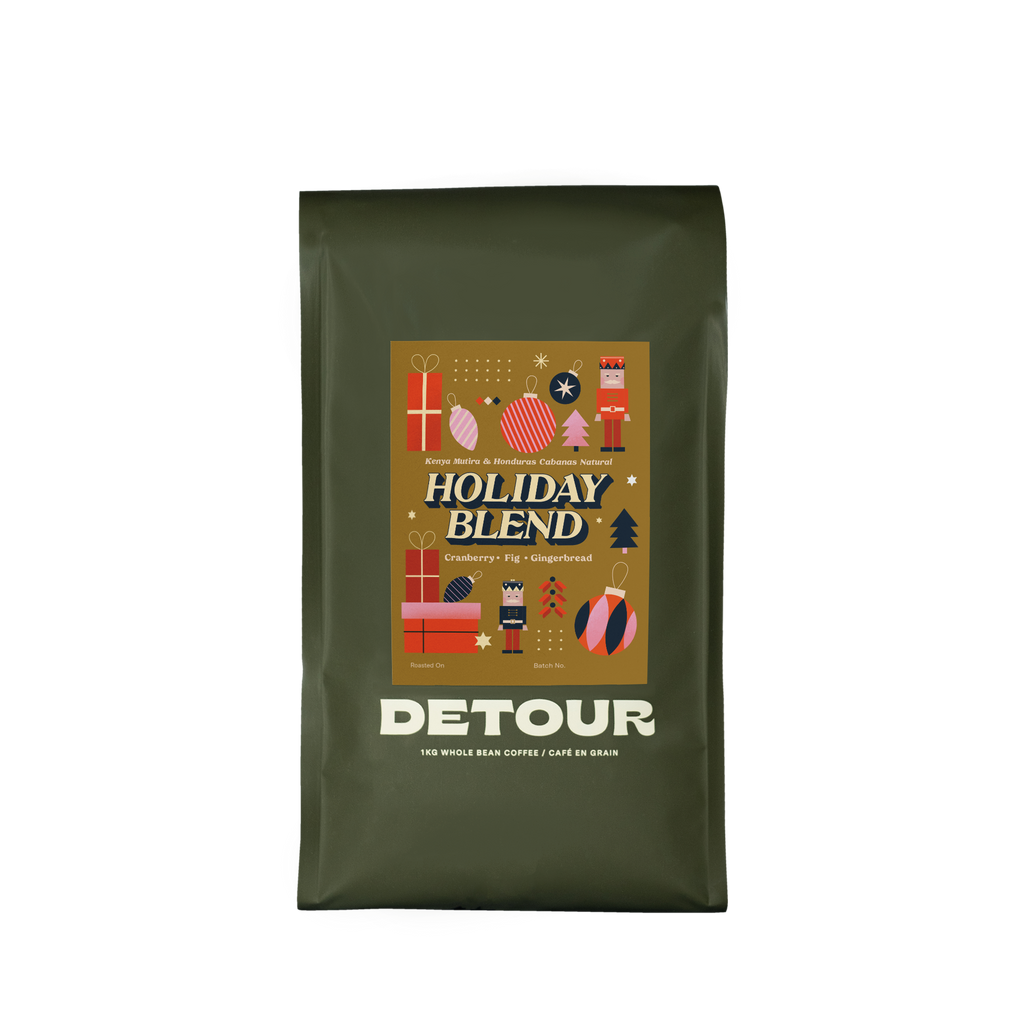 Detour Coffee Holiday Blend Christmas Blend Retail Home Brewing Whole Bean Holiday Gift