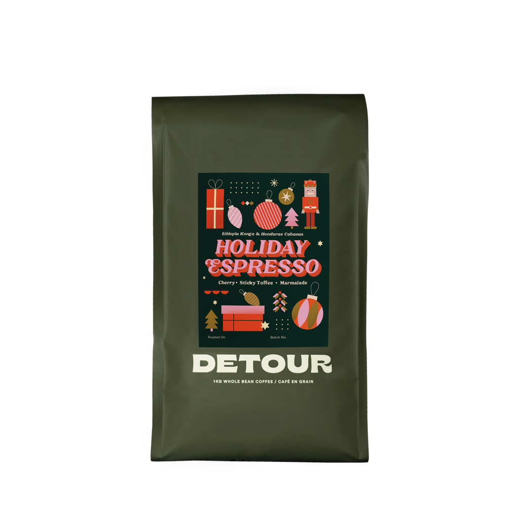 Detour Coffee Holiday Espresso Blend Christmas Blend Retail Home Brewing Whole Bean Holiday Gift