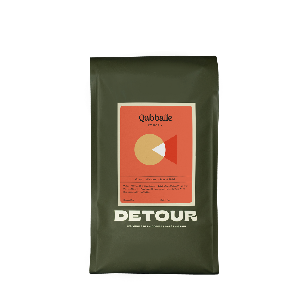 Detour Coffee Ethiopia Qabballe Natural Single Origin Retail Home Brewing Whole Bean Specialty Coffee 1 kilo