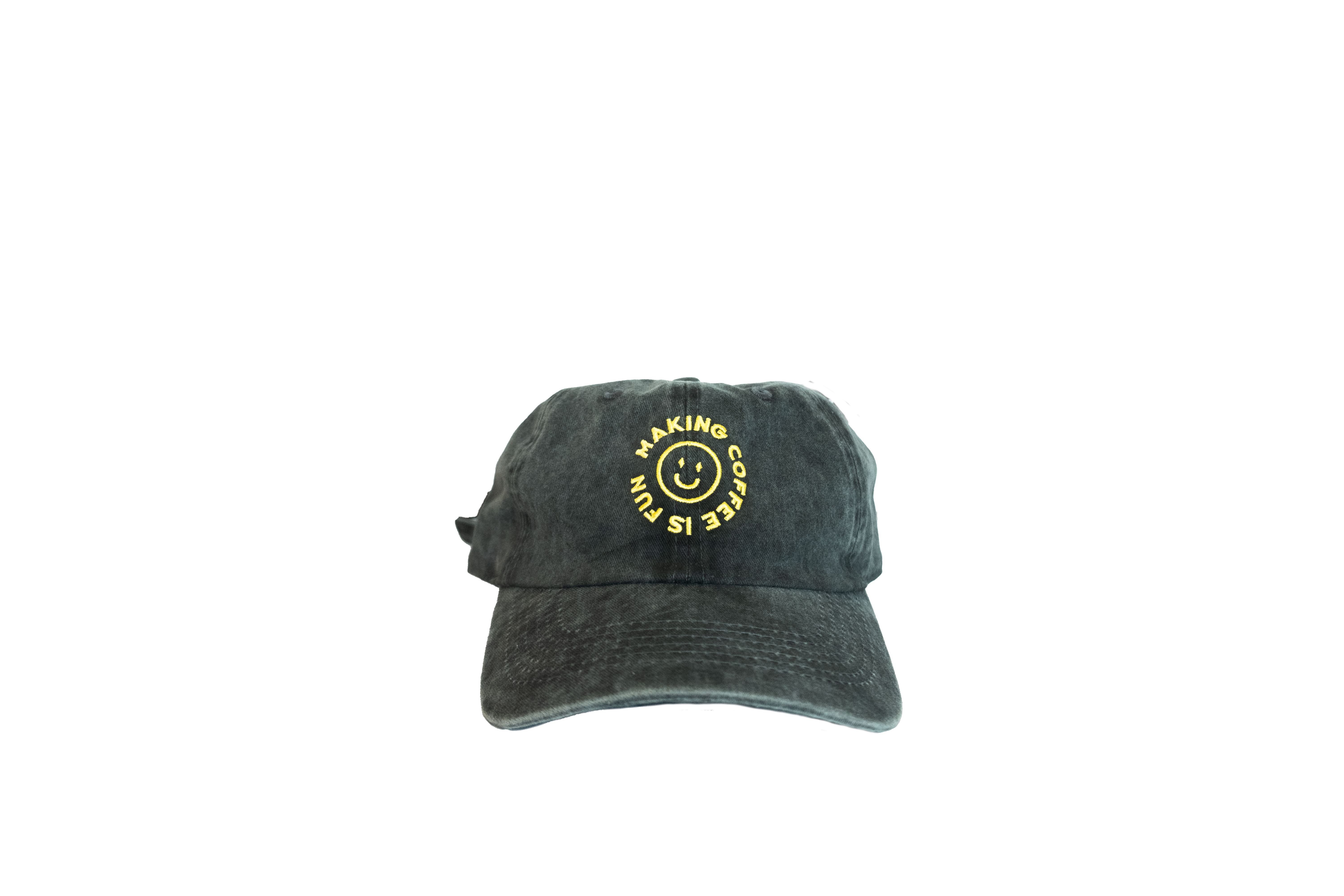 Making Coffee is Fun Dad Hat Black Yellow Detour Coffee Roasters